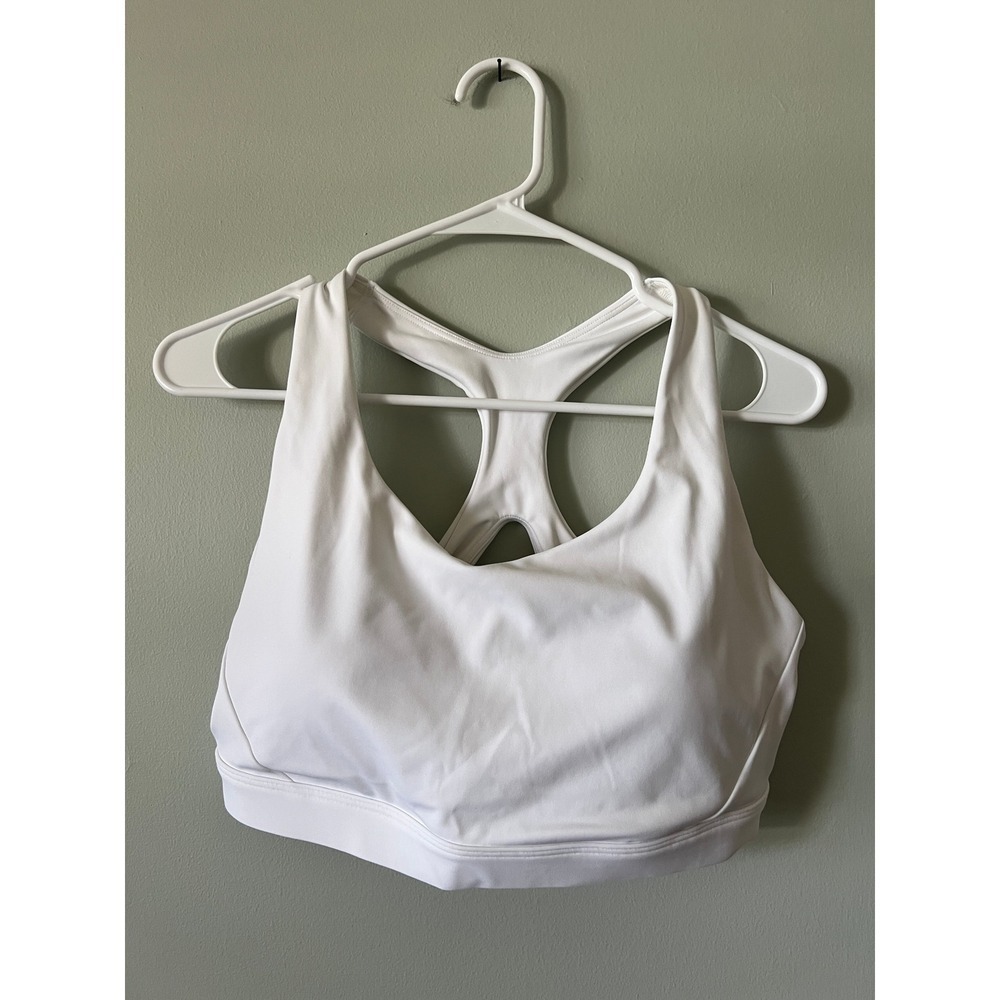 Athleta Sports Bra White Medium Impact‎ Workout Women Size XL